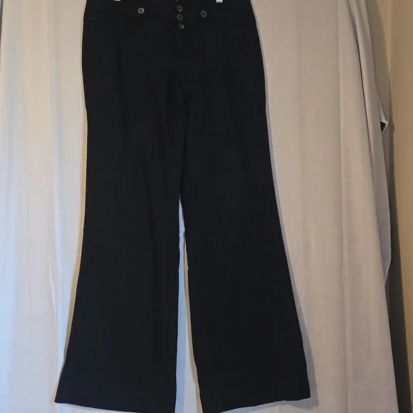 American Eagle Womens Navy Pinstripe Wide Leg Pants Size 8 NWT - Picture 6 of 10